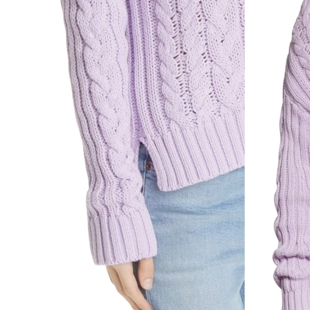 LINE V-neck 100% Cotton Lilac Long Sleeve Sweater - Medium - Picture 5 of 12